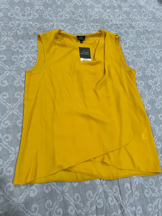 Topshop Tops - Topshop Yellow Sleeveless Wrap-Front Top